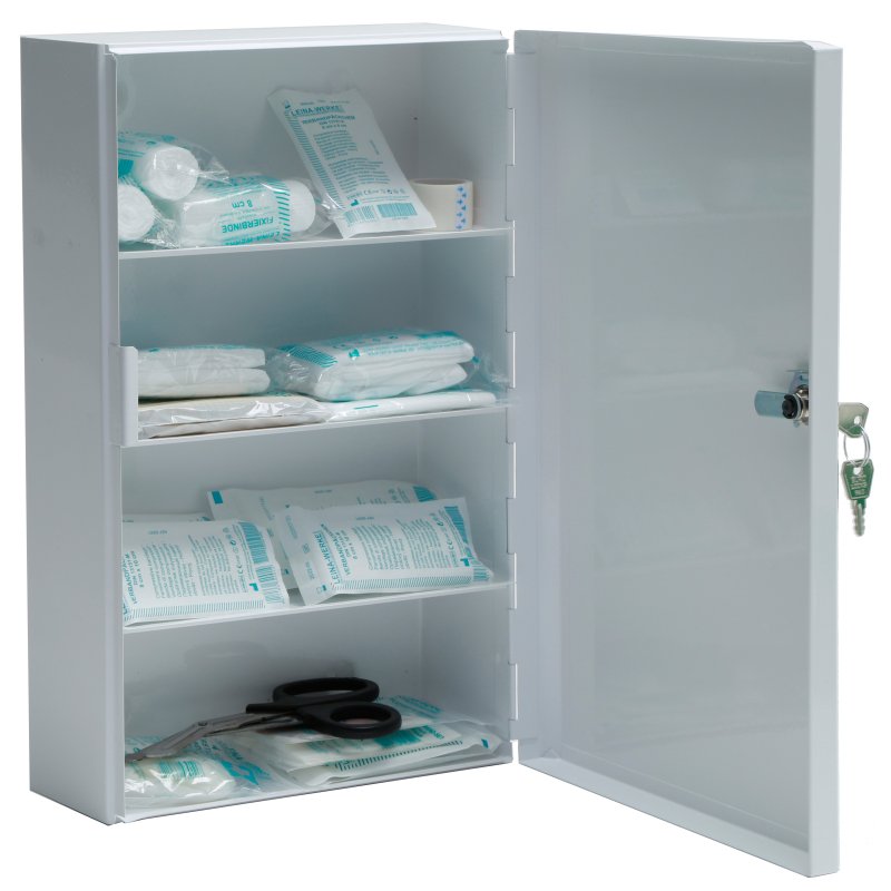 LEINA-WERKE verbandkast C, DIN 13169, wit, 247×110×343 mm